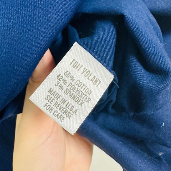 TOIT VOLANT V-Neck Mid Sleeve Work Career Dress Open Back Blouse Size Medium - Picture 8 of 9